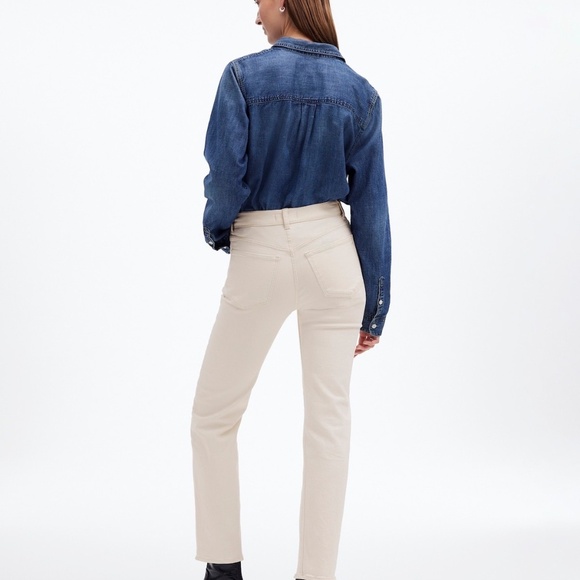 Madewell The ’90s Straight Jean Vintage Canvas Cream High Rise Size 27 - Picture 4 of 16